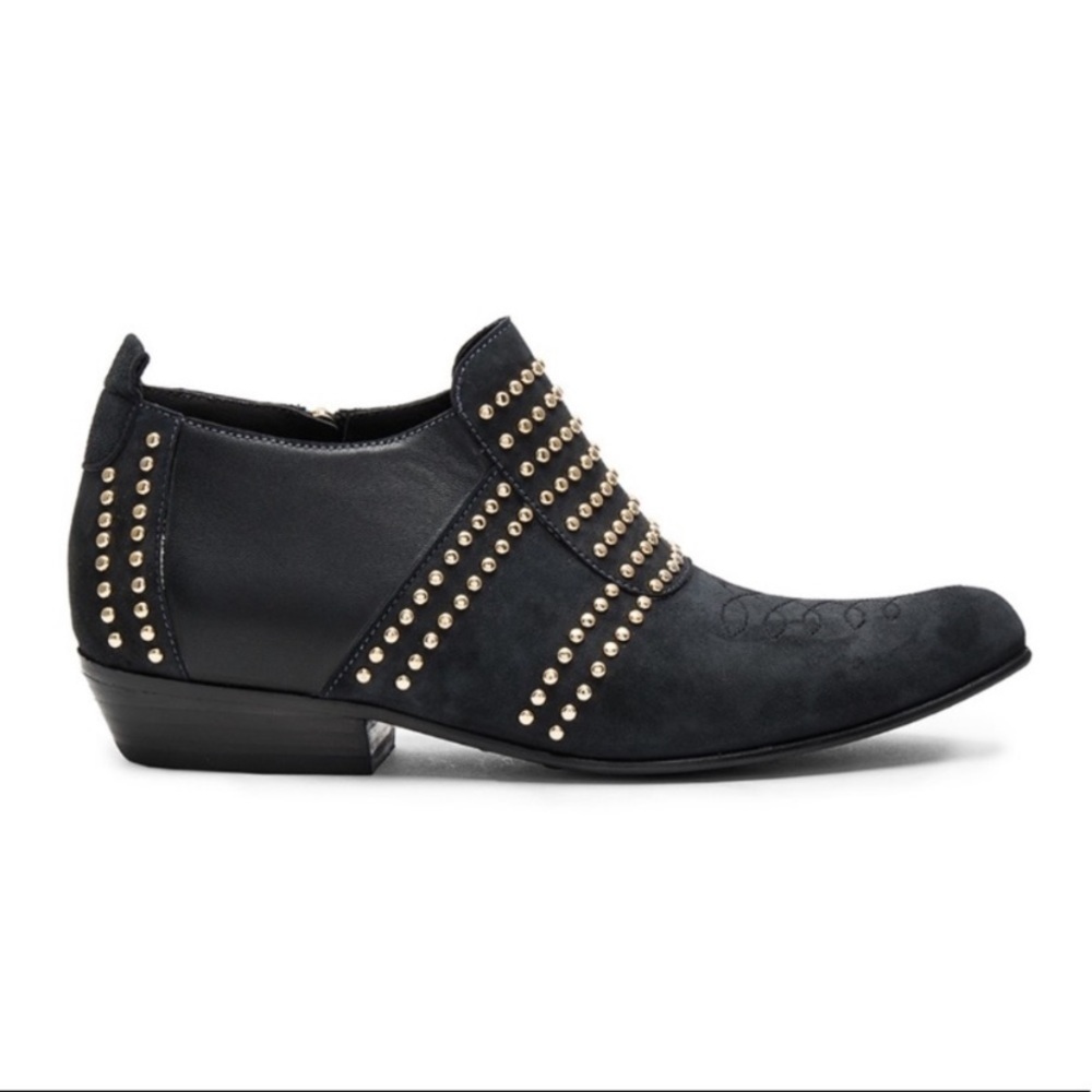 Anine Bing Black Charlie Low Studded Ankle Boots